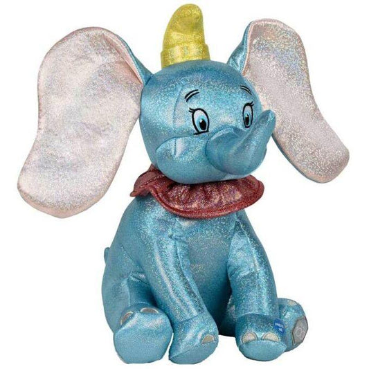 Peluche Dumbo, l'éléphant 30 cm - Boule à paillettes - Glitter - Avec Sons - La Crypte Enchantée