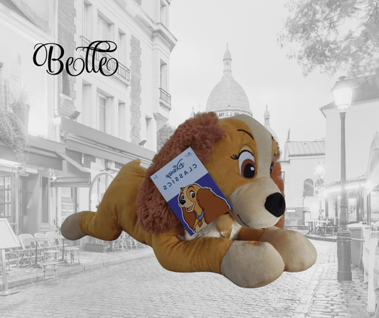 Peluche Belle - La Belle et le Clochard avec son : Élégance et Douceur Disney 🐾