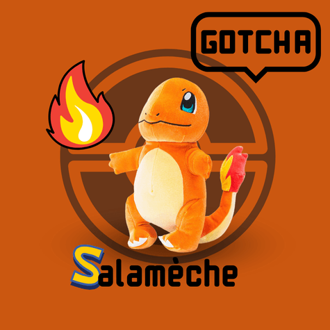 Peluche Pokémon - Salamèche - 21 cm